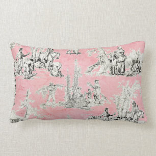 chique roze toile bloemendecoratieve worp kussen