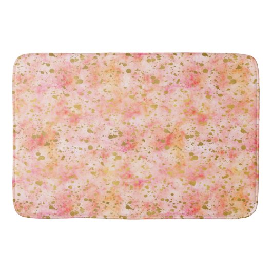 Chique roze Waterverf gouden Confetti Badmat (Voorkant)