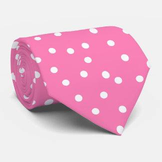 Chique roze witte polka stippen bruidegom cadeau stropdas