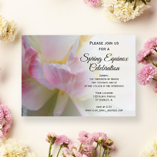 Chique Roze Witte Tulp Lente-Equinox-viering Kaart