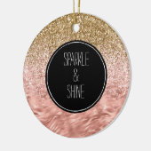 Chique roze zebra print Glitz Keramisch Ornament (Links)