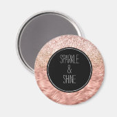 Chique roze zebra print Glitz Magneet (Voorkant / Achterkant)