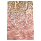 Chique roze zebra print Glitz Medium Cadeauzakje (Achterkant)