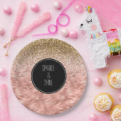 Chique roze zebra print Glitz Papieren Bordje (Feest)