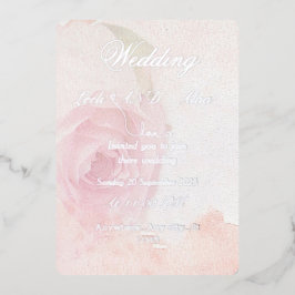 chique roze zilver folie uitnodiging