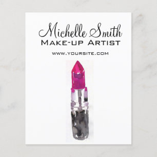 Chique roze zwart zilver waterverf lippenstift Mak Flyer