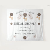 Chique Rustieke Bloem Boho Bruiloft  Wandkleed (Voorkant (horizontaal))