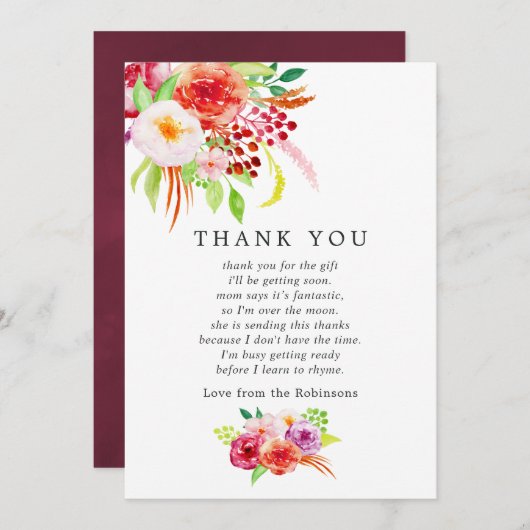 chique rustieke charme Baby shower dank u Bedankkaart (Voorkant / Achterkant)