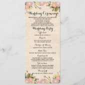 Chique rustieke Waterverf Floral bruiloft programm Programma (Voorkant)