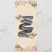 Chique rustieke Waterverf Floral bruiloft programm Programma (Achterkant)