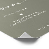 Chique Sage Groen Favor Tafelbord Teken Poster (Hoek)