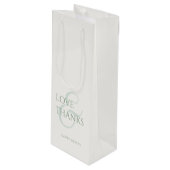 Chique Sage Groen & Ivoor Liefde & Bedankt Wijn Cadeautas (Voorkant Gekanteld)