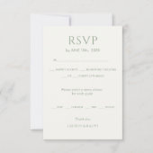 Chique Sage Groen Monogram Bruiloft RSVP Kaartje (Voorkant)