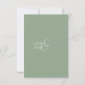 Chique Sage Groen Monogram Bruiloft RSVP Kaartje (Achterkant)