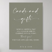 Chique Sage Groene Kaarten en Cadeaus Favor Trouwb Poster (Voorkant)