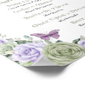 Chique Sage Paarse Bloemen Quinceanera Bar Drink M Poster (Hoek)