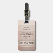 Chique Sandy Chocolate Streep Bagagerekje Bagagelabel (Voorkant verticaal)