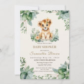 Chique Schattige Leeuwin Cub & Greenery Meisje Bab Kaart (Voorkant)