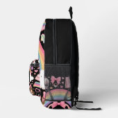 chique schattige meisjes monogram zwart school ki bedrukte rugzak (Rechts)