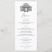 Chique Schuur Bruiloft Menu met Cocktail QR code (Voorkant)