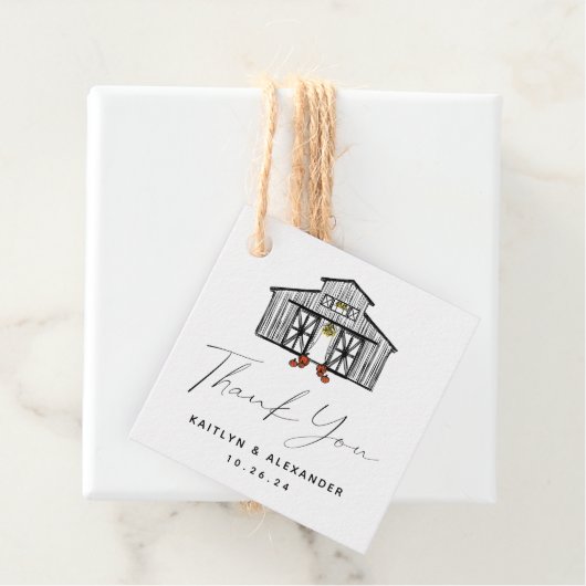 Chique schuur dank u bruiloft bedankjes labels (In situ)