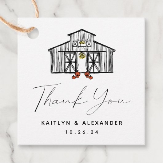 Chique schuur dank u bruiloft bedankjes labels (Voorkant)
