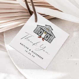Chique schuur dank u bruiloft bedankjes labels