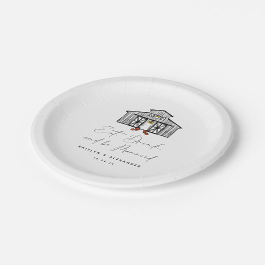 Chique Schuur Eet Drink en getrouwd zijn Papieren Bordje (Gekanteld)