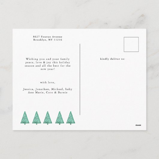 Chique Script 12 Fotocollage Elegante Kerstmis Feestdagenkaart (Achterkant)