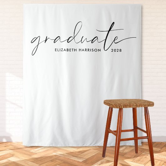 Chique Script Afstuderen Achtergrond Wandkleed