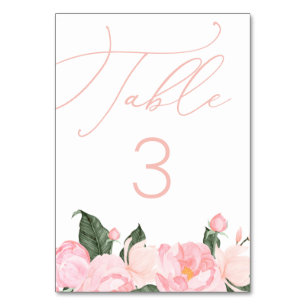 Chique Script Blush Roze Bloemen Baby shower Kaart