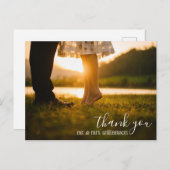 Chique script bruiloft Dank u foto briefkaart (Voorkant / Achterkant)