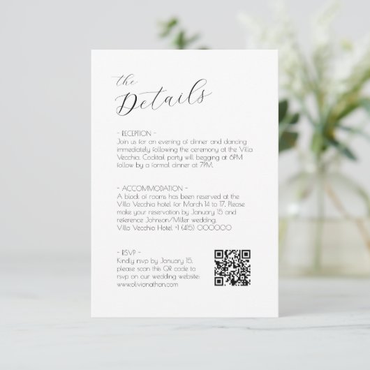 Chique Script Bruiloft rsvp en behuizing kaart (Staand voorkant)