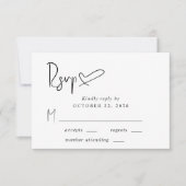 Chique Script bruiloft RSVP Kaartje (Voorkant)