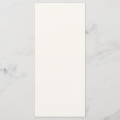 Chique Script Cream Bruiloft Receptie Menu (Achterkant)