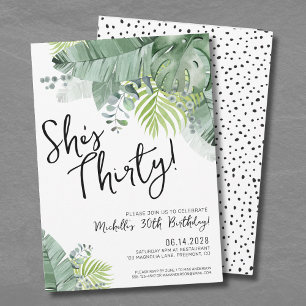 Chique script Dertig 30e verjaardag Kaart