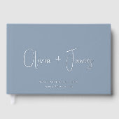 Chique Script Dusty Blue Wedding Gastenboek (Voorkant)