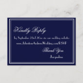 Chique script eenvoudige elegante bruiloft website informatiekaartje (Voorkant)