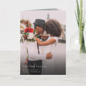 Chique script Gevouwen Meerdere foto bruiloft Bedankkaart (Voorkant)