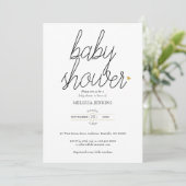 Chique Script Gold Hearts Baby shower / Sprinkle Kaart (Staand voorkant)