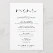 Chique Script Huwelijksreceptie Menu (Voorkant)