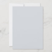Chique Script Ivoor Foliage Pastel Blauw Bruiloft Kaart (Achterkant)