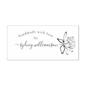 Chique Script Lotus Bloem Custom Handgemaakt Met L Rubberstempel (Afrduk)