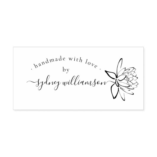 Chique Script Lotus Bloem Custom Handgemaakt Met L Rubberstempel (Afrduk)