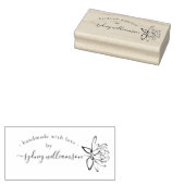 Chique Script Lotus Bloem Custom Handgemaakt Met L Rubberstempel (Gestempeld)