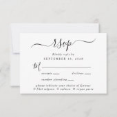 Chique Script Menu Keuze Bruiloft RSVP (Voorkant)
