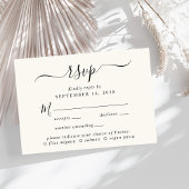 Chique Script Menu Keuze Crème Bruiloft RSVP