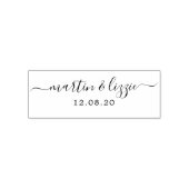 Chique Script Namen Bruiloft Datum Belly Band Zelfinktende Stempel (Design)