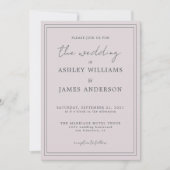 Chique Script Pastel Paarse bruiloft uitnodiging (Voorkant)