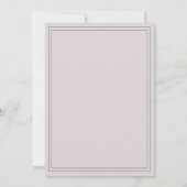 Chique Script Pastel Paarse bruiloft uitnodiging (Achterkant)